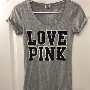 Victoria’s Secret PINK Gray Short Sleeve Shirt XS